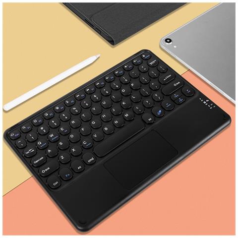 Tastiera Bluetooth Con Tasti Rotondi E Touchpad - Compatibile Con Ipad, Tablet E Smartphone Black - Foto 4