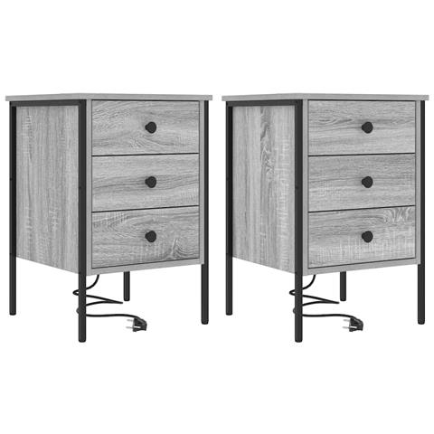 Mobiletti da Notte 2 pcs Grigio sonoma 42 x 41 x 61 cm - Foto 1