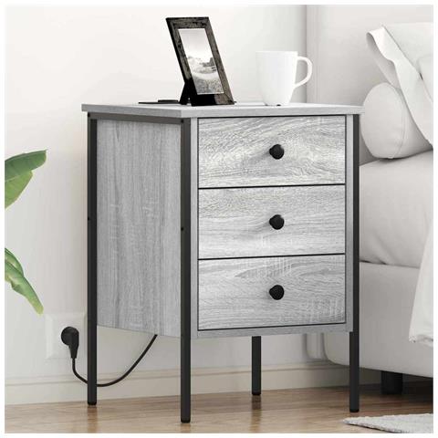 Mobiletti da Notte 2 pcs Grigio sonoma 42 x 41 x 61 cm - Foto 2