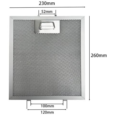 2 Filtri Cappa Aspirante 230x260x9mm, Filtro Antigrasso A 5 Strati In Alluminio Con Fibbia In Acciaio - Foto 2