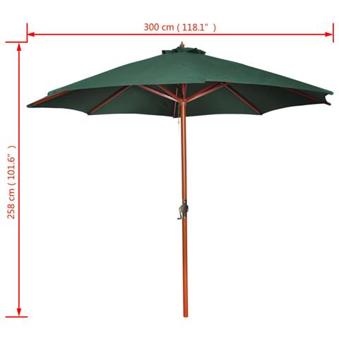 Lusso Casadino -  Ombrellone Verde 258 Cm - Foto 7