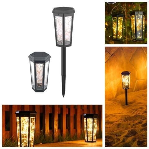 Catena Luminosa Solare Esagonale (fissa + Lampeggiante) Per Giardino Esterno - Foto 2