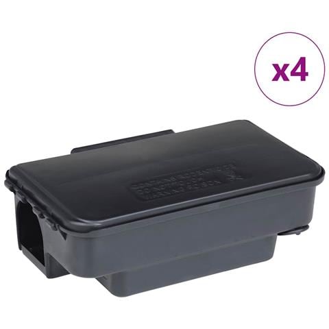 Trappole per Topi 4 pz Nere 22x12,5x7,5 cm - Foto 1
