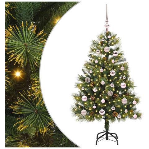 Albero di Natale artificiale pieghevole con coni Verde 120 cm - Foto 1