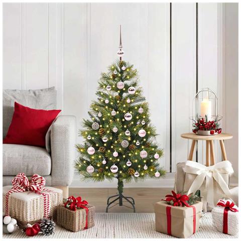 Albero di Natale artificiale pieghevole con coni Verde 120 cm - Foto 2