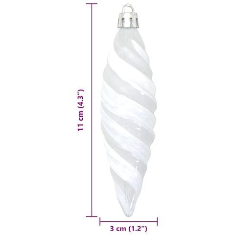 Palla a spirale di Natale 40 pcs Bianco Plastica - Foto 6