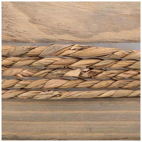 Cesto In Legno E Corda Con Manici Marroni 25x15x13h - Foto 7