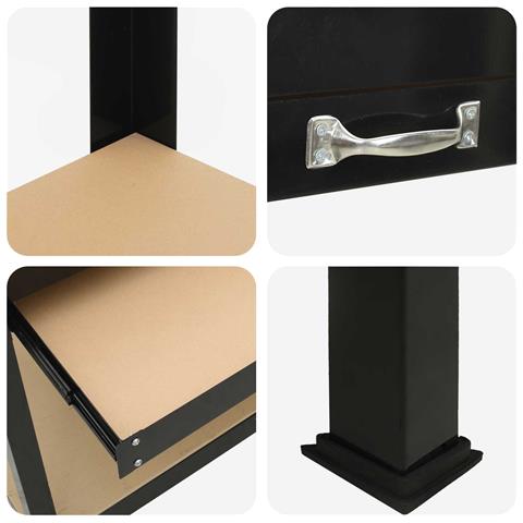 Banco da lavoro con cassetto Nero 114 x 54 x 91 cm - Foto 9