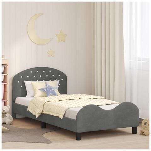 Struttura letto bambini con testata Grigio scuro 80 x 200 cm - Foto 2