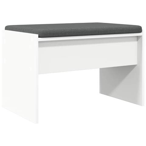 Panca per ingresso con cuscino Bianco 63 x 38 x 40 cm - Foto 1