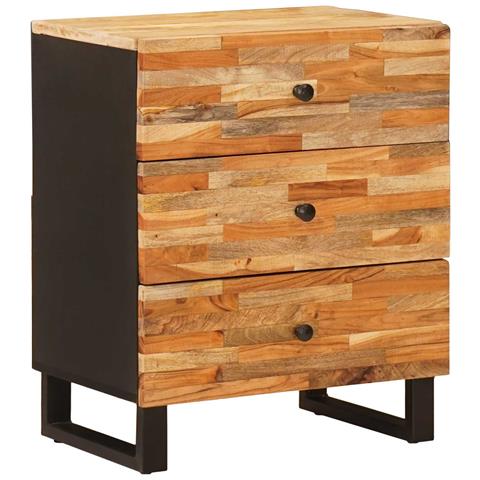 Mobiletto da Letto con cassetto Marrone 50 x 33 x 62 cm - Foto 1