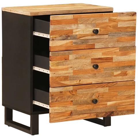 Mobiletto da Letto con cassetto Marrone 50 x 33 x 62 cm - Foto 2
