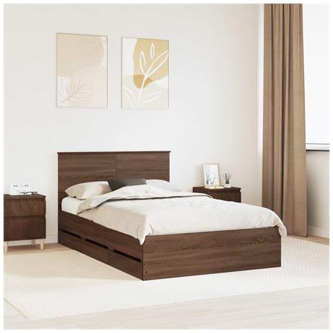 Struttura del letto con cassetto Rovere Marrone 120 x 190 cm - Foto 2