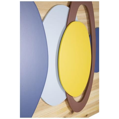 Decorazione In Metallo E Legno Geometrico 12-multicolore-legno-80x2,5x50 Cm - Foto 2
