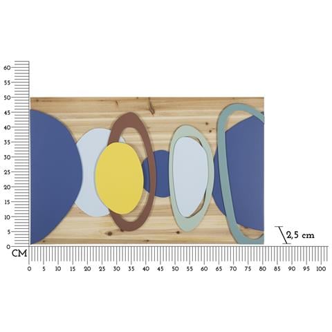 Decorazione In Metallo E Legno Geometrico 12-multicolore-legno-80x2,5x50 Cm - Foto 6