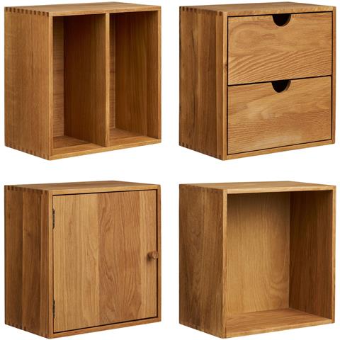 Set 4 Mensole Da Parete Townsville In Rovere Massiccio 30x18x30 Cm - Foto 1