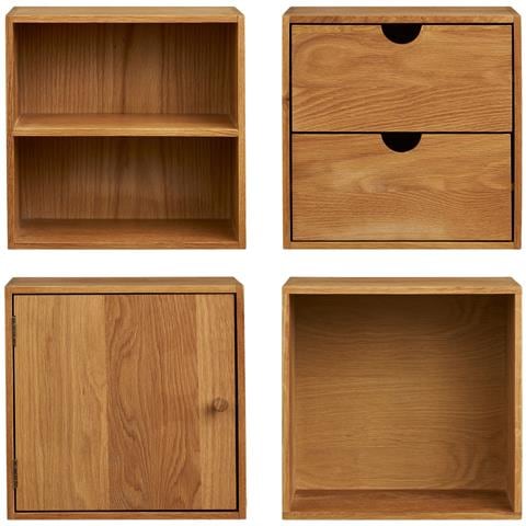 Set 4 Mensole Da Parete Townsville In Rovere Massiccio 30x18x30 Cm - Foto 2
