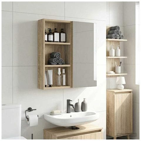 Armadio da bagno a muro Rovere Sonoma 30 x 10 x 60,5 cm - Foto 2