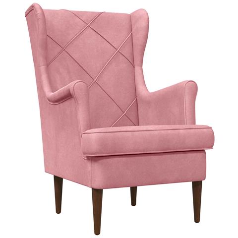 Poltrona Rosa Velluto - Foto 1