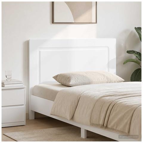 Testiera da Muro UTRECHT Bianco Lucido Legno ingegnerizzato - Foto 2