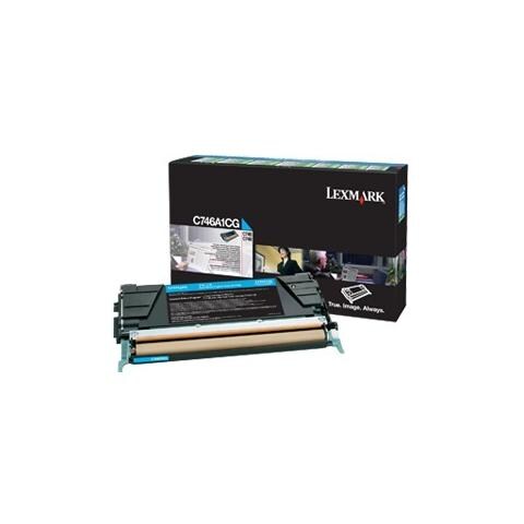 C746A1CG Toner Originale Ciano per LEXMARK C746 Capacita 7000 Pagine - Foto 1