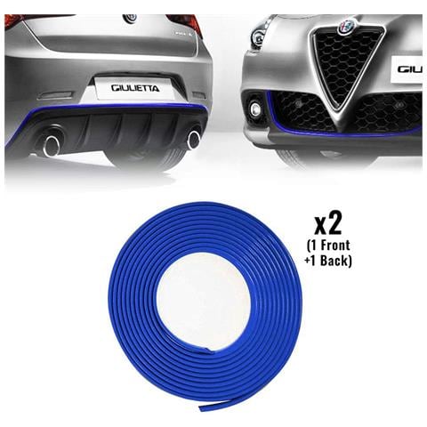 Profilo Blu Adesivo per Dam Paraurti Full Anteriore + Posteriore Alfa Giulietta con Biadesivo 3M APT - Foto 1