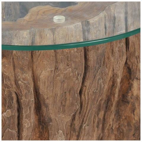 Tavolino Da Caffè In Legno Di Teak E Vetro 50x40 Cm - Foto 2