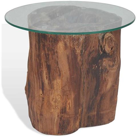 Tavolino Da Caffè In Legno Di Teak E Vetro 50x40 Cm - Foto 10