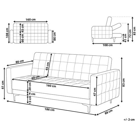 Divano Reclinabile A 3 Posti In Pelle Sintetica Nera Aberdeen - Foto 17