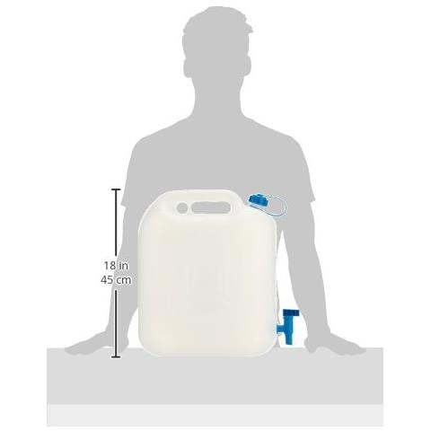Tanica acqua ECO da 22 litri con rubinetto, PEHD Colore naturale, con rubinetto di scarico Montato fisso (colore blu)  - Foto 2
