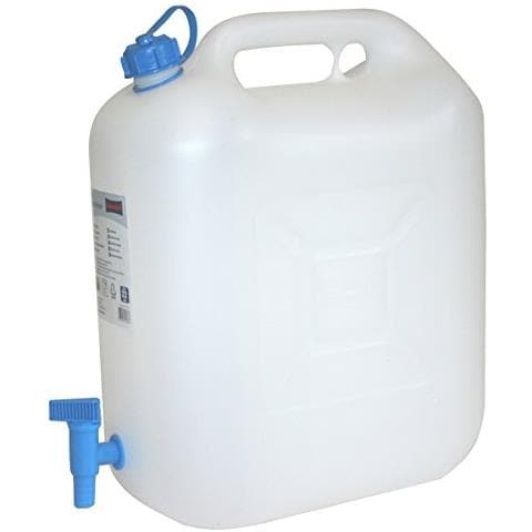 Tanica acqua ECO da 22 litri con rubinetto, PEHD Colore naturale, con rubinetto di scarico Montato fisso (colore blu)  - Foto 3