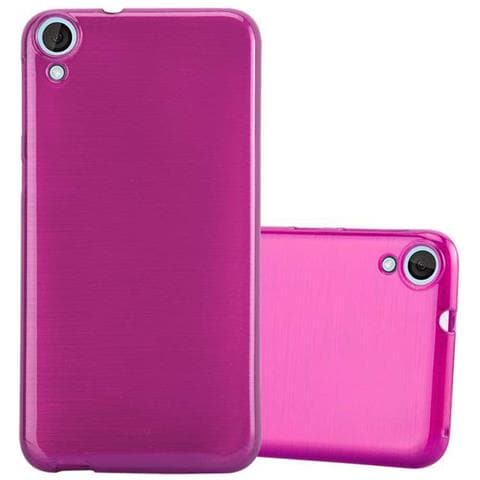 Custodia Compatibile Con Htc Desire 820 In Rosa - Coperchio Protettivo In Silicone Tpu Flessibile Con Design Spazzolato - Foto 2