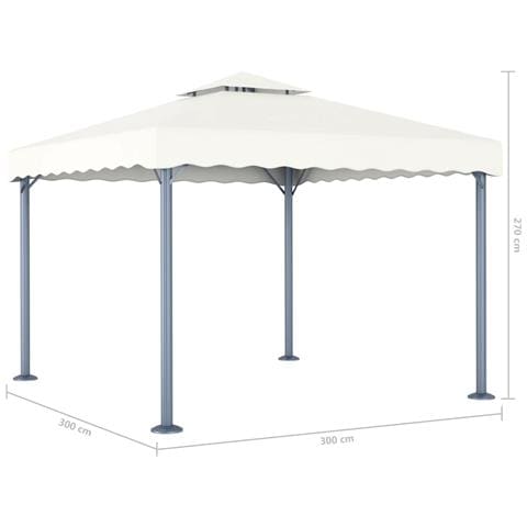 Gazebo 300x300 Cm Crema Alluminio - Foto 2