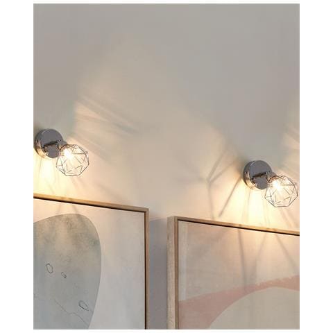 Set Di 2 Applique Da Parete In Metallo Argento Erma - Foto 8