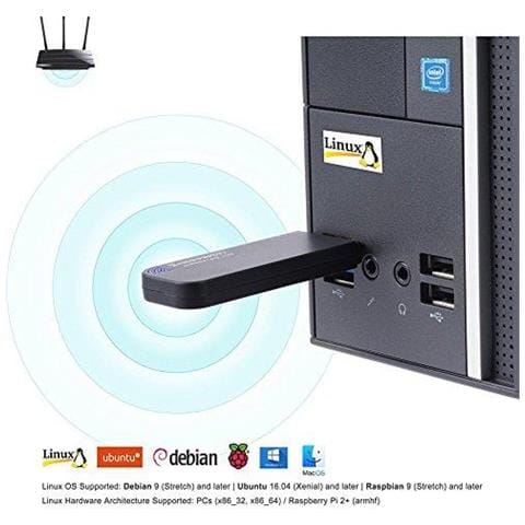 1200mbps Linux Usb Wifi Network Dongle Per Il Computer Portatile Del Pc Desktop Di Ubuntu Mint Kali Debian Lubuntu Xubuntu Raspbian Raspberry Pi Windows 1087 5ghz 867mbps 2.4ghz 300mbps (ac1l) - Foto 4