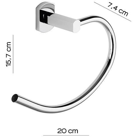 Portasalviette Ad Anello Da Muro In Acciaio Inox E Cromall Ep70 Serie Edera Plus Cromato - Foto 3