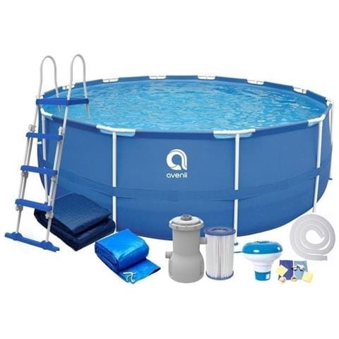 Xxl Piscina 450x122 Cm - Con Filtri & Pompa - Con Copertura - Con Scala - Blu - Set-up Piscina - Foto 2