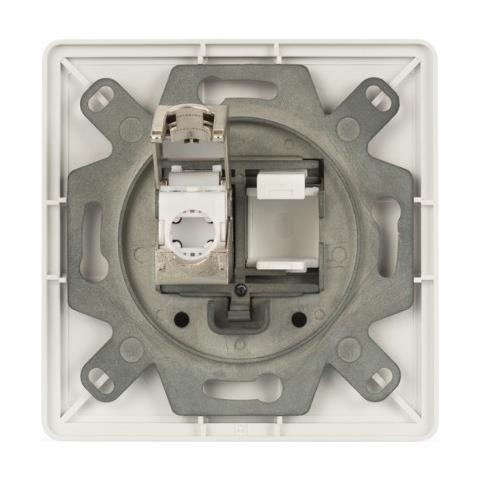 Face Plate F. Keystone Modules 2xrj45 1 White Block Straight - Foto 2
