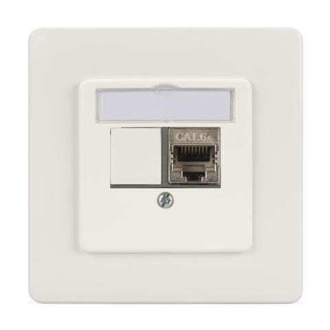 Face Plate F. Keystone Modules 2xrj45 1 White Block Straight - Foto 1