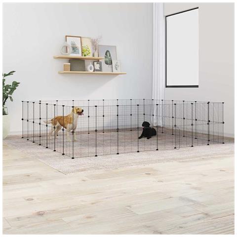 Gabbia Per Animali 60 Pannelli Con Porta Nera 35x35 Cm Acciaio - Foto 4
