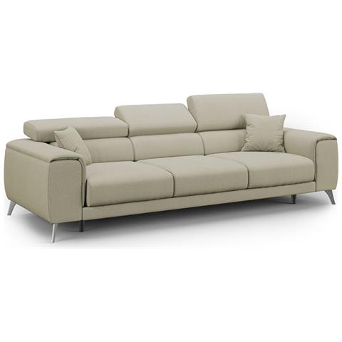 Fusion Divano 3 Sedute In Tessuto Smacchiabile T05 Panna - Foto 2