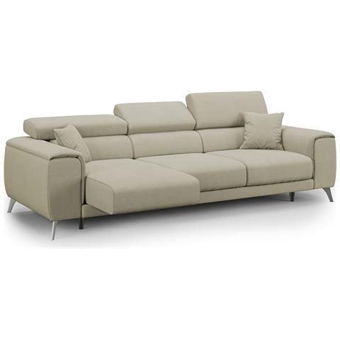 Fusion Divano 3 Sedute In Tessuto Smacchiabile T05 Panna - Foto 1