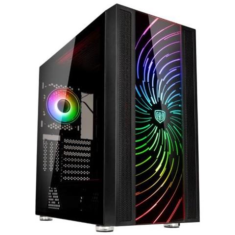 Unity Adapt ARGB Midi Tower Nero, Trasparente - Foto 1