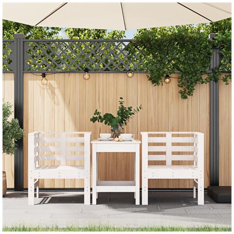 Sedie Da Giardino 2pz Bianche 61,5x53x71cm Legno Massello Pino - Foto 3