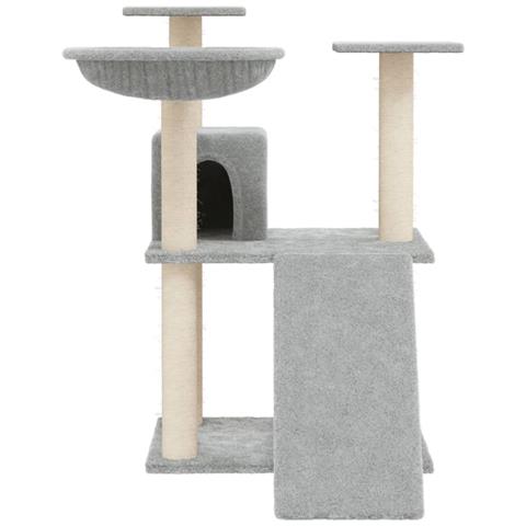 Albero Per Gatti Con Tiragraffi In Sisal Grigio Chiaro 83 Cm - Foto 2