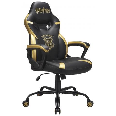 Junior Hogwarts Sedia Da Gaming Per Pc Sedia Imbottita Tappezzata Nero, Giallo - Foto 3