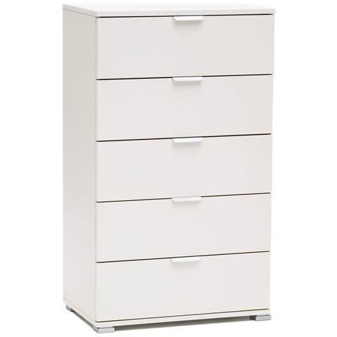 Cassettiera In Legno Nobilitato Con 5 Cassetti In Varie Tinte 60x38xh103 Cm - Foto 1
