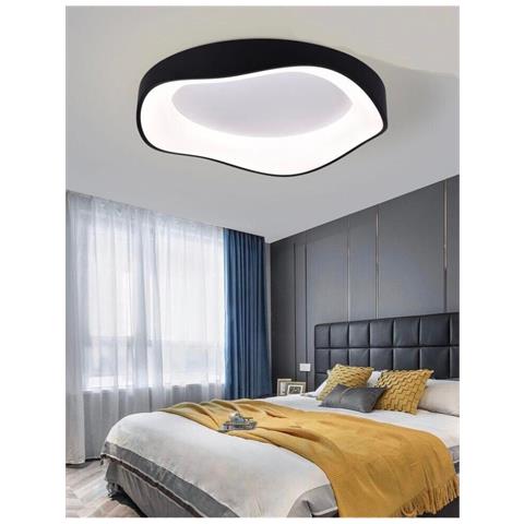 Plafoniera Led Onda 38 W 3 Colori Luce Bianca Calda Naturale Lampadario Nero - Foto 1