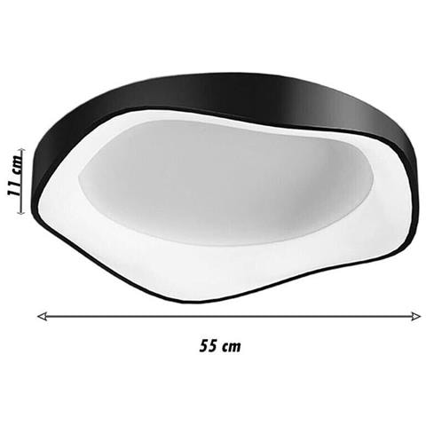 Plafoniera Led Onda 38 W 3 Colori Luce Bianca Calda Naturale Lampadario Nero - Foto 4