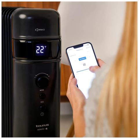 Radiatore A Bagno D'olio Collegato 1500w Nero - Agadir Connect 1500 - Foto 2